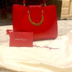 Authentic Salvador Ferragamo red Bag.
